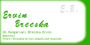 ervin brecska business card